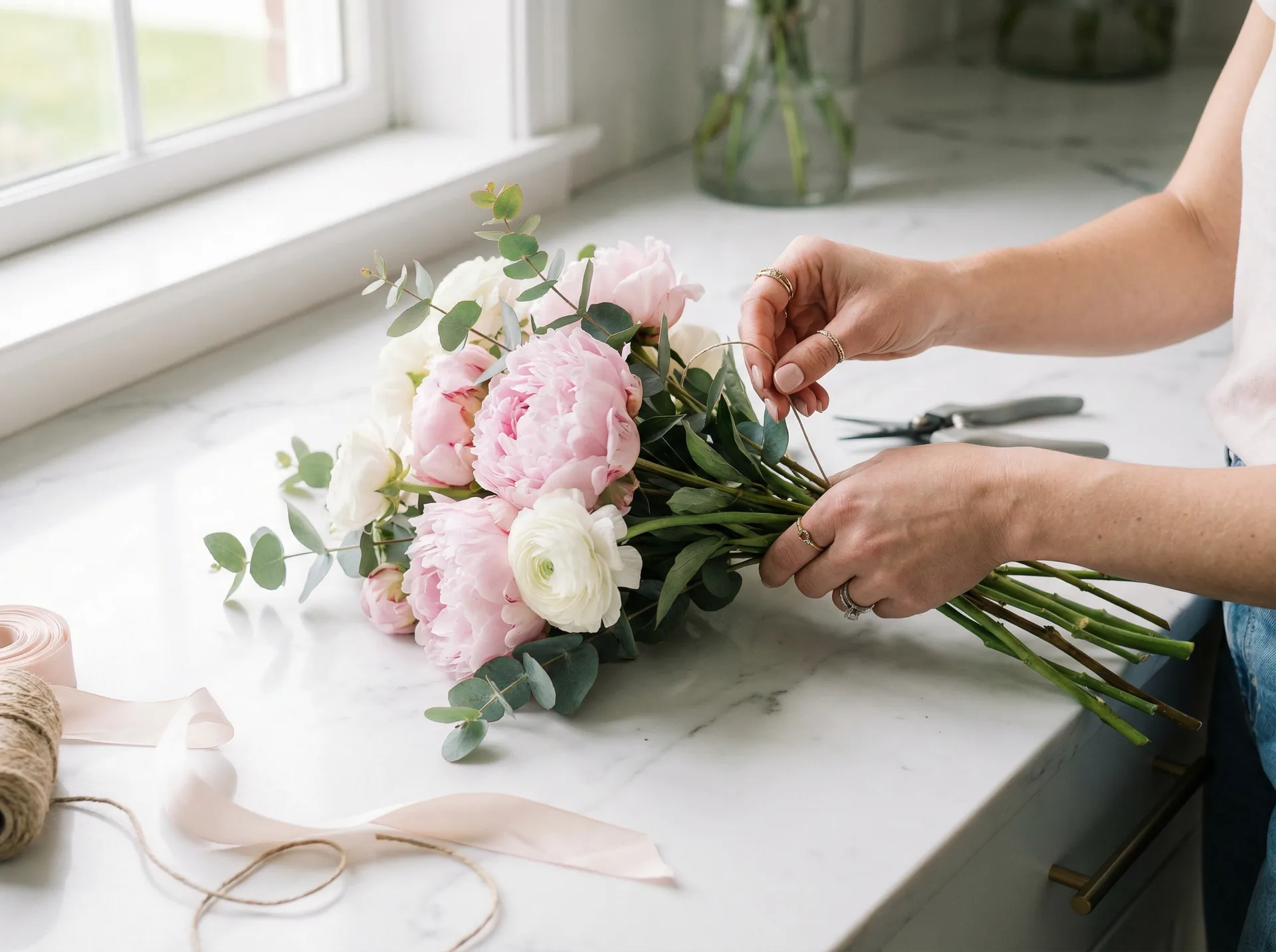 花艺师创作中的工作场景 - 小宝探花